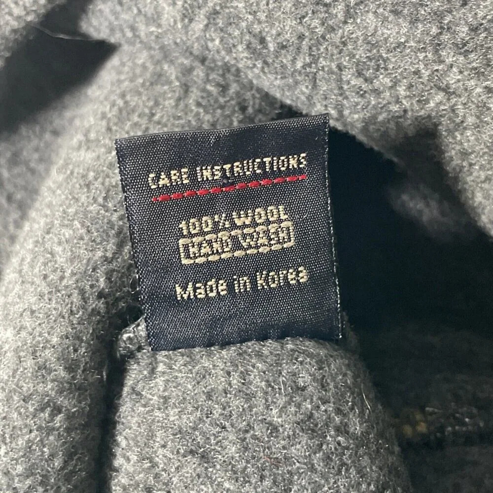 Abercrombie & Fitch Wool Beanie Burgundy Striped Cap Hat Winter Y2K 90s OS - Picture 4 of 8